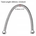 Uxcell Corrugated Stainless Steel Flexible Water Line 23 6inch Long G3 4 Female Threaded Connector With Washer 2pcs