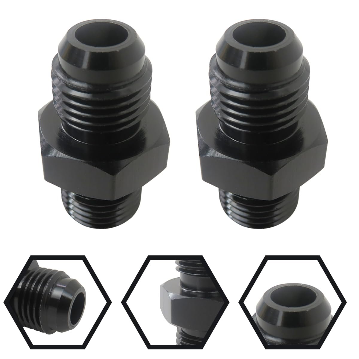 6an To Male Flare Coupler Union Straight Fuel Hose Adapter Fitting 9 18-18 Unf Works With Female Thread