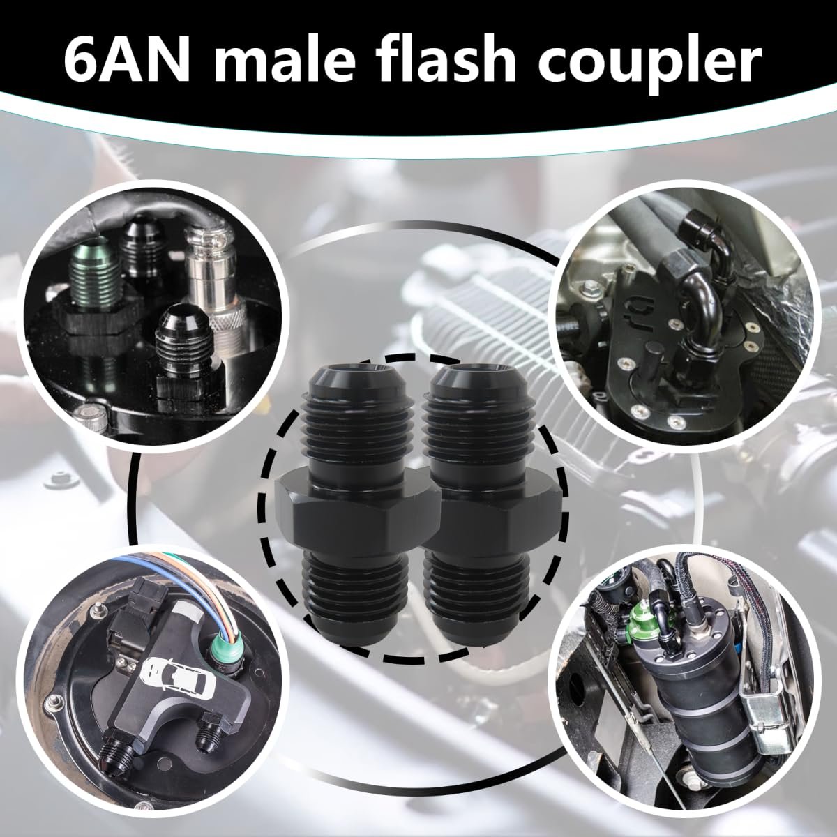 6an To Male Flare Coupler Union Straight Fuel Hose Adapter Fitting 9 18-18 Unf Works With Female Thread