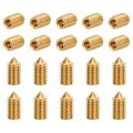 20pcs Set Screws M5x10mm Brass Cone Point Hex Socket Grub For Machinery Home Repairs And Fixtures Gold Tone 
