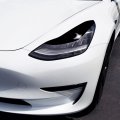 Slickmod Precut Vinyl Smoke Tint For 2017-2022 Tesla Model 3 Headlight 2 Eyelid Gloss Black 