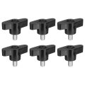 6pcs Clamping Screw Knob M6 X 10mm Metric Carbon Steel T Shaped Thumb Screws Handle For Quick Remove Hand Tightening 