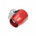 X Autohaux An4 Hex Car Hose Finisher Flexible Rubber Pipe Clamp With Screw Band Adapter Fitting For Oil Fuel Water Tube Red