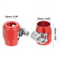 X Autohaux An4 Hex Car Hose Finisher Flexible Rubber Pipe Clamp With Screw Band Adapter Fitting For Oil Fuel Water Tube Red