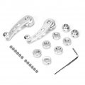 Car Window Handle Winder Riser Silver 3in Cnc Aluminum Alloy Crank Kit Fits For Auto Accessory 