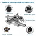 X Autohaux Upgraded Aluminum Thermostat Housing Assembly For Chrysler 200 Sebring Dodge Avenger Caliber Journey Jeep Compass