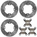 Caltric Front And Rear Brake Disc With Pads Compatible Arctic Cat Wildcat X 2013-2014