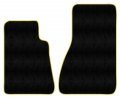 Yellow Edge Custom Fit Front Carpet Floor Mats Black For Mercedes-benz 230sl 1967 1966 1965 1964 1963 