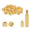 50 Pcs Threaded Inserts With Soldering Iron Tip Press Tool M4 X 5mm H 5 Od Brass Metric Knurled Nuts Heat Set Embedment Nut For 