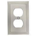 Cosmas 25026-sn Satin Nickel Single Duplex Electrical Outlet Wall Plate Cover 