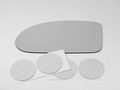 Left Driver Side Mirror Glass Lens For 02-07 Focus Convex With Adhesive Pads 7 5 In Diagonal Part Number 2887 