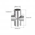 Uxcell Rail Cross Fitting 4-way Zinc Alloy Pipe Connector Brushed For 25mm 1 Od Handrail Railing