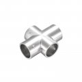 Uxcell Rail Cross Fitting 4-way Zinc Alloy Pipe Connector Brushed For 25mm 1 Od Handrail Railing
