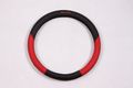 Circle Cool 58011 Black Red Leather Steering Wheel Cover 