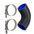90 Degree 4 Ply Silicone Elbow Hose Intake Intercooler Pipe Coupler 1 5 In 38mm With 2 T Bolt Clamps Black 