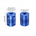 Uxcell 2pcs 6 35mm To Aluminum Alloy Shaft Coupling L25xd19 Flexible Coupler With Screws For Encoders And Motors Blue