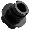 Vms Racing Black Oil Cap With Real Carbon Fiber Emblem In Cnc Machined Billet Aluminum Compatible Chevy Chevrolet Corvette