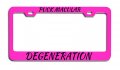Puck Macular Degeneration Causes Pink Metal License Plate Frame Tag Holder Y14 