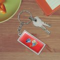 Graphics More Sushi Tuna Fish Yellowtail Roll Rectangle Keychain In Chrome Plated Metal