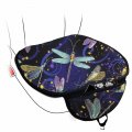 Doginthehole Full Set 2 Piece Dragonfly Print Car Seat Covers For Front Bottom Purple Cushion Non Slip Auto Interior Pads Mat 