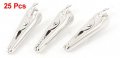 Uxcell A13092500ux0331 Pcs Silver Tone Alligator Clips Test Crocodile Clamps Pack Of 25