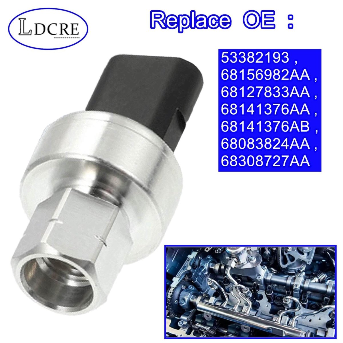 A C Pressure Switch Sensor For Dodge Caliber Challenger Charger Dart Durango Jeep Chrysler And Ram Replaces 53382193 68156982aa