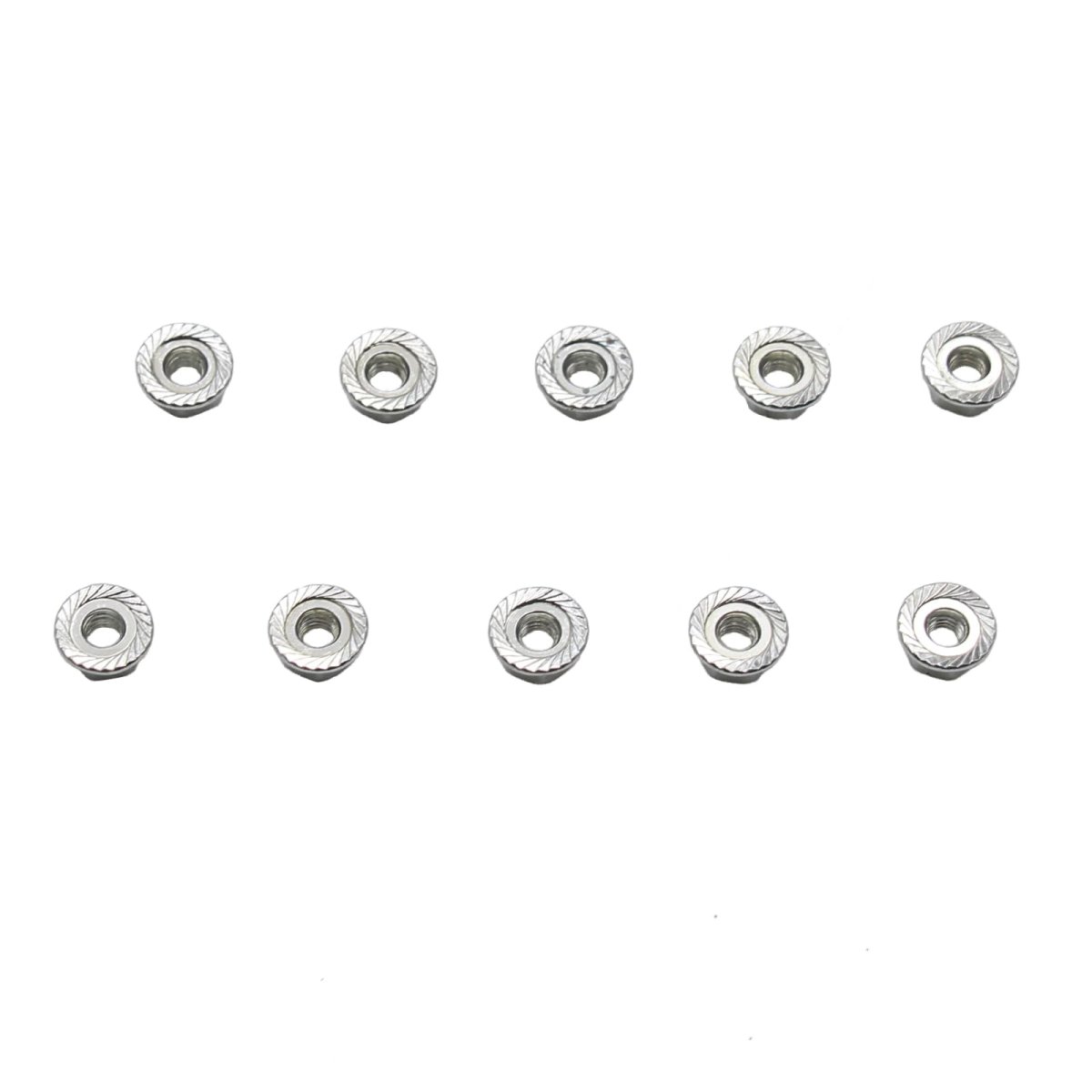 Serrated Flanged Nuts M3 3mm X 0 5mm Pitch Zinc Iron Locking Hex For Metric Bolts And Screws 10 Pieces