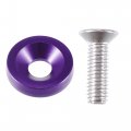 X Autohaux Engine Water Tank Radiator Bracket Stay Mount And Washer Kit For Honda Civic 1996-2000 Aluminum Alloy Purple 1 Set