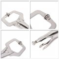 Autoparts 5pc 11 Locking Grip Vise C-clamp Welding Sheet Metal Plier Tool Set Swivel Pad