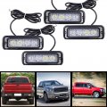 Astra Depot 4pcs 4-led White Amber Waterproof Emergency Beacon Flash Caution Strobe Light Bar 16 Different Flashing Car Suv