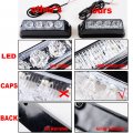 Astra Depot 4pcs 4-led White Amber Waterproof Emergency Beacon Flash Caution Strobe Light Bar 16 Different Flashing Car Suv