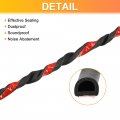 X Autohaux 30ft 9 Meter Automotive Edge Trim D-shape Rubber Weather Striping Door Seal Strip Stripping Guard For Cars