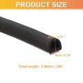 X Autohaux 30ft 9 Meter Automotive Edge Trim D-shape Rubber Weather Striping Door Seal Strip Stripping Guard For Cars
