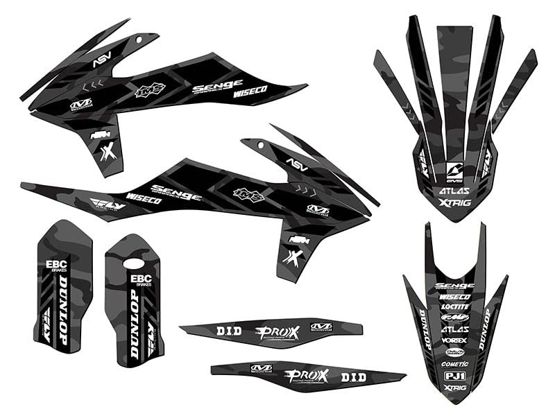 2019-2022 Xc Apache Grey Senge Graphics Base Kit For Ktm