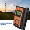 Fydun Mppt Solar Charge Controller 12v 24v Panel Battery Regulator Dual Usb Lcd Display Current 30a 50a 70a Black Orange