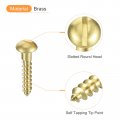 Uxcell Wood Screws M4 X 20mm Slotted Round Head Brass Self-tapping Woodworking Screw 20 Pcs