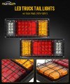 Partsam 2pcs Led Truck Trailer Tail Lights Bar Kit 40 Waterproof Turn Signal Brake Running Reverse Light With Iron Net