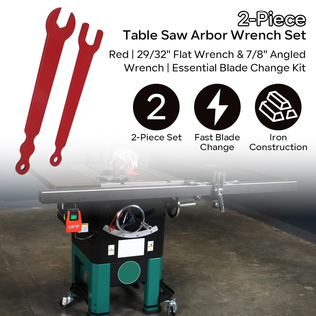 Table Saw Wrenches Red Arbor Wrench Set Iron 2pcs