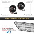 Vipmotoz Full Led Reverse Backup Light Rear Fog Lamp Compatible With 1983-2016 Land Rover Defender 90 110 Chrome Housing Clear