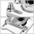 White Front 2 5 Adjustable Camber Caster Plates Coilover Alignment Kit Compatible With Ford Mustang 4th Gen 94-04