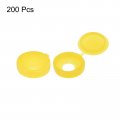 Uxcell 200pcs 5mm Hinged Screw Cover Caps Plastic Fold Snaps Washer Flip Protection Cover For M3 M4 M5 Screws Yellow