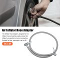 80cm Tire Inflator Extension Hose With Undeflatable Portable Connector Chuck Locking Air Pump Tube Valve Connection Pipe For