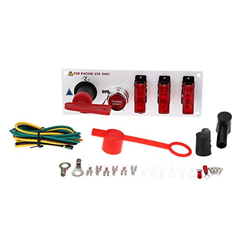 12v Car Race Engine Start Button Ignition Switch Panel 3 Group Combination Toggle With Red Led And Relay For Racing Diy