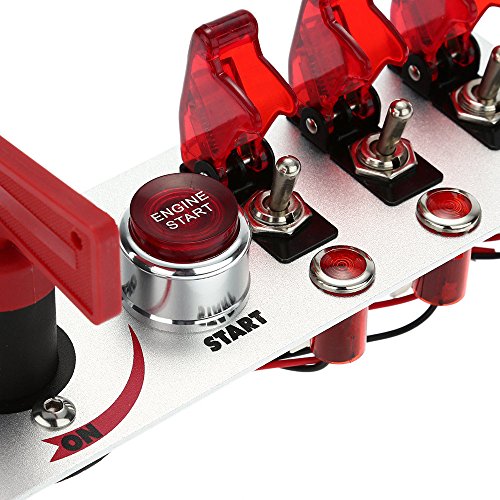 12v Car Race Engine Start Button Ignition Switch Panel 3 Group Combination Toggle With Red Led And Relay For Racing Diy