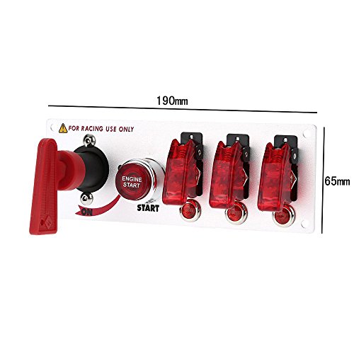 12v Car Race Engine Start Button Ignition Switch Panel 3 Group Combination Toggle With Red Led And Relay For Racing Diy