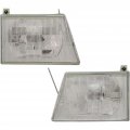 Headlight Assembly Pair For 2003 2004 2005 Ford E-150 Club Wagon Driver And Passenger Side With Bulbs Fits Fo2502153 Fo2503153 