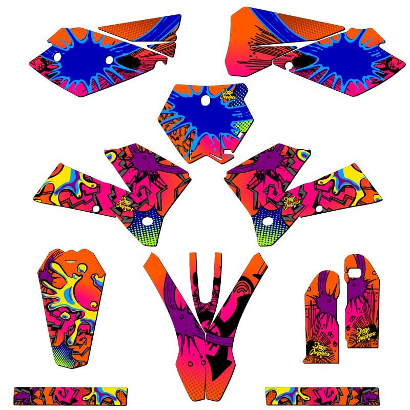 2005-2006 Sx Zany Orange Senge Graphics Complete Kit For Ktm