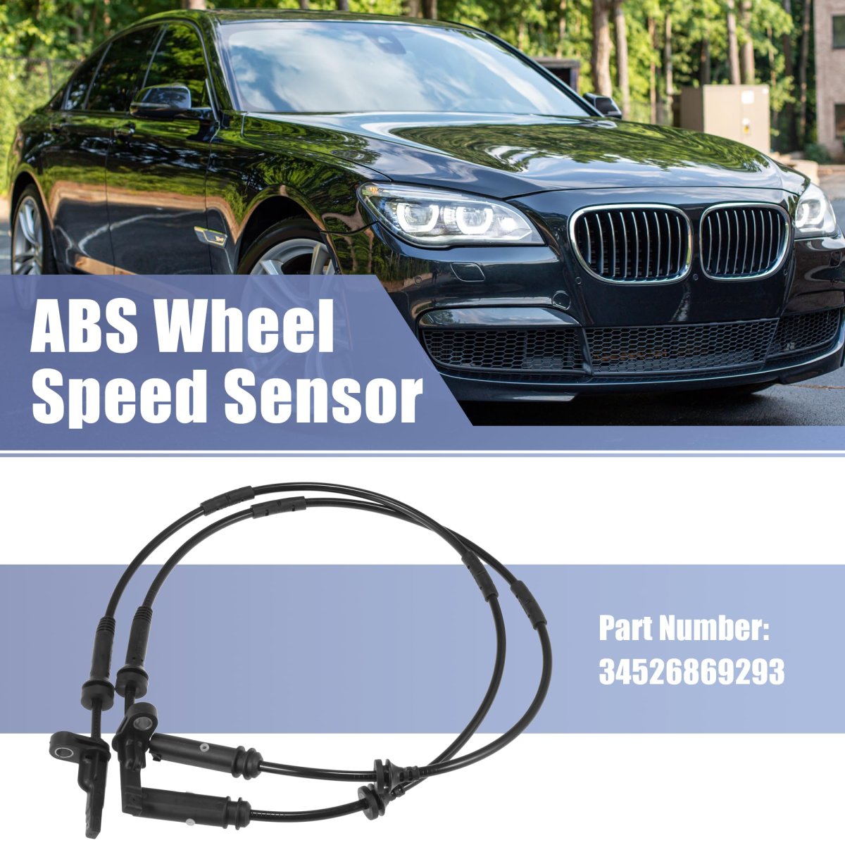 2pcs Abs Wheel Speed Sensor Rear Left Right 34526869293 Replacement For Bmw X3 2011-2017 X4 2015-2018
