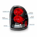 Amerilite Black Euro Tail Lights For Dodge Caravan Passenger And Driver Side