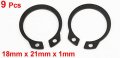 Uxcell 9 Pcs 18mm X 21mm External Retaining Circlip Retain Snap Ring Fastener